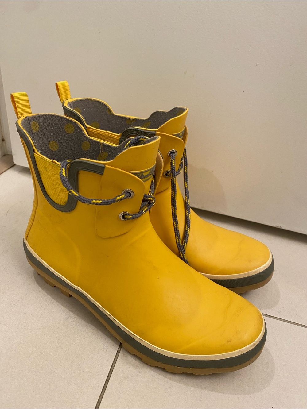Women’s Yellow Waterproof Winter Rain Boots